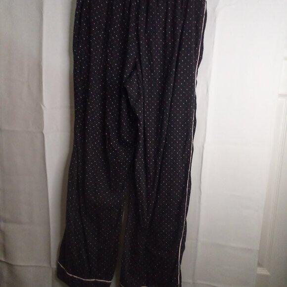 Victoria's Secret Pajama Pants Women M Sleep Bottom Elastic Polka Dot Black Pink - Picture 12 of 15